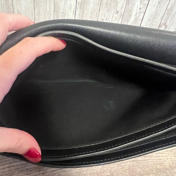 All Saints Ondine Black Leather Shoulder Bag Preppy Moto Classic Chic - Picture 5 of 10